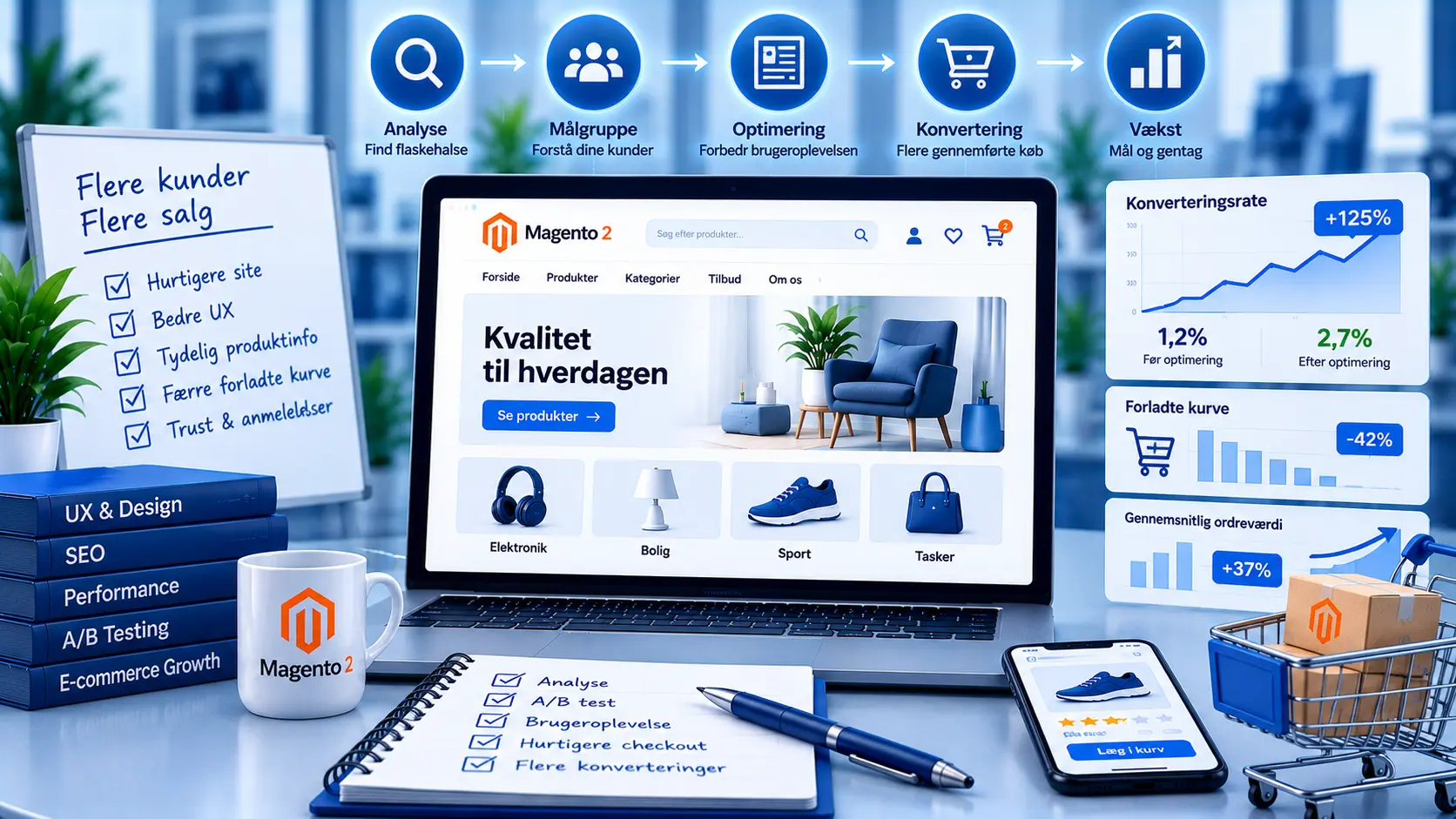Konverteringsoptimering i Magento: 12 tiltag der giver flere salg