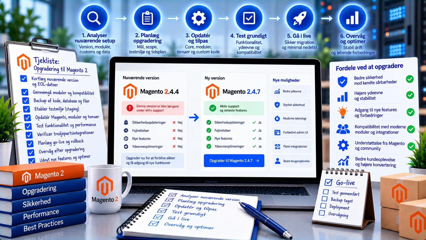 Opgrader til Magento 2: fra Magento 1 og opdatering af Magento 2.4.x