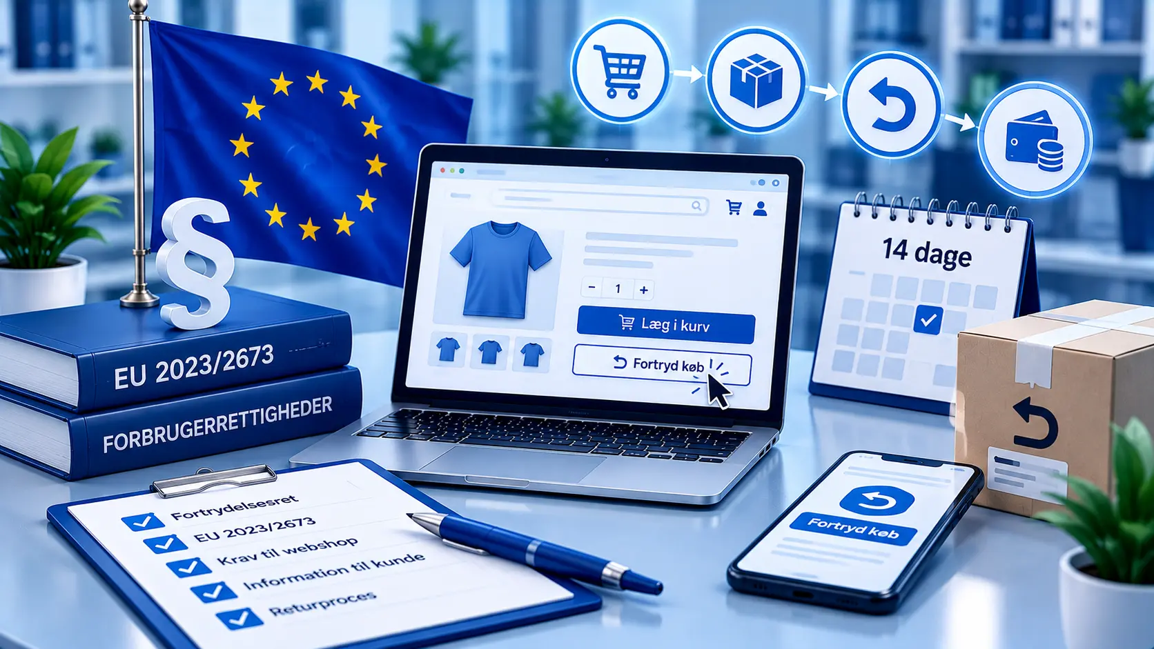 Fortrydelsesknap på webshop: EU 2023/2673 og Magento 2