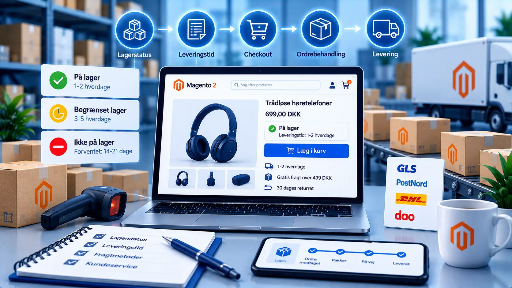 Lagerstatus og leveringstid i Magento: vis kunden, hvornår varen kommer