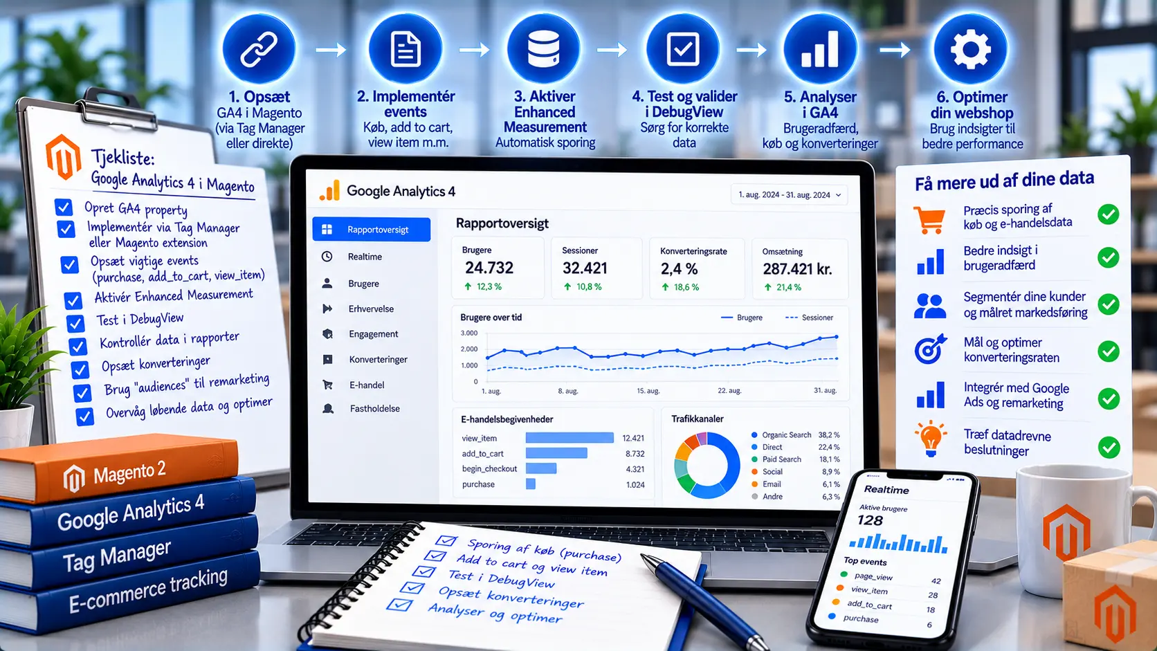 Google Analytics 4 i Magento 2: e-handelssporing, events og Consent Mode
